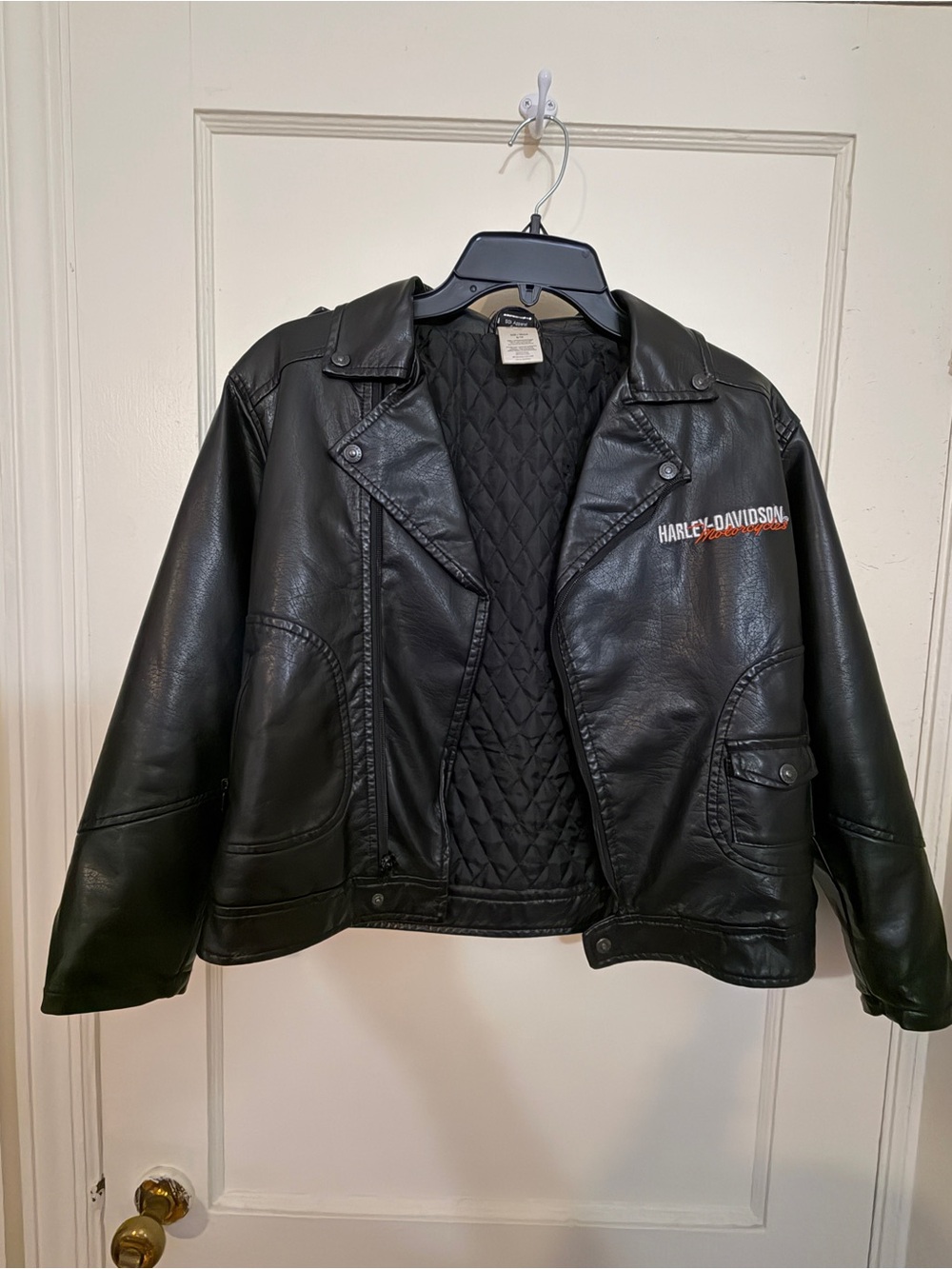Harley-Davidson Boys 8/10 Eagle Faux Leather Lined Motorcycle Biker Jacket